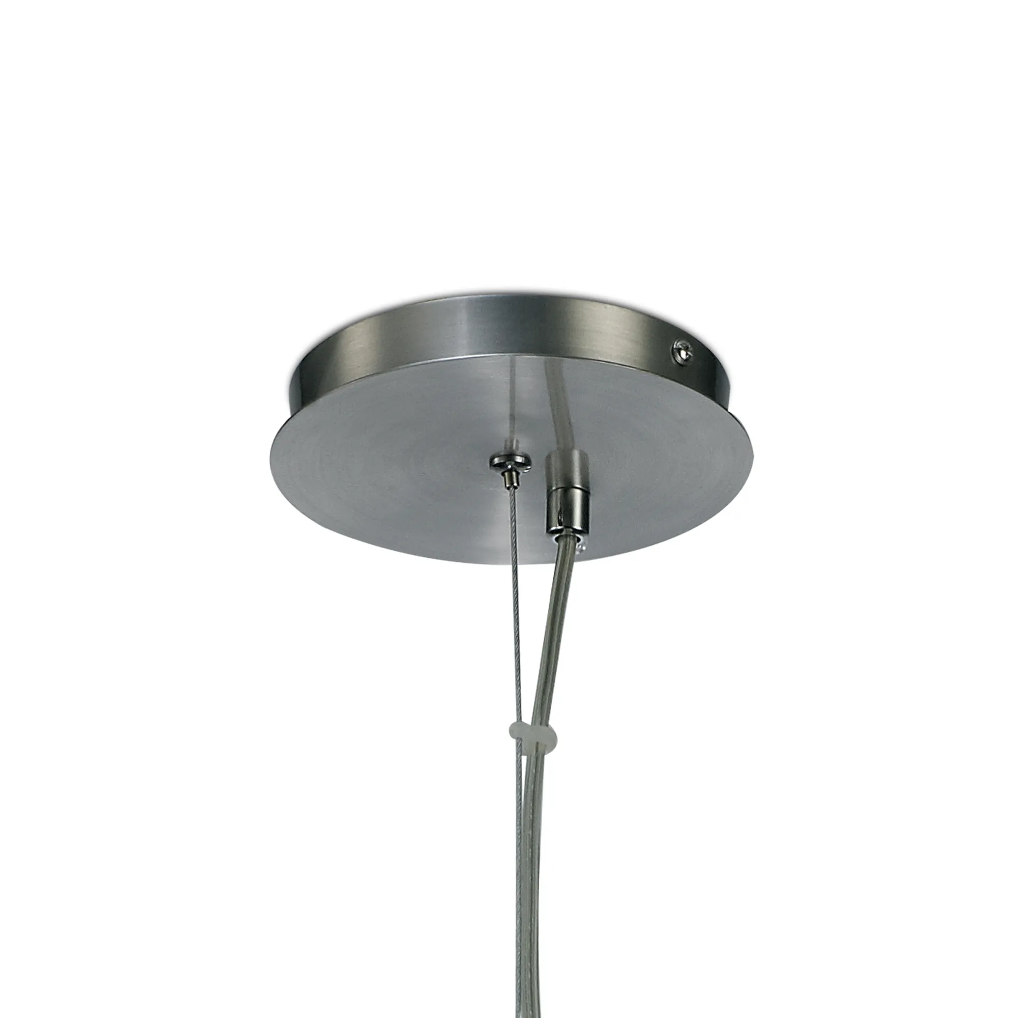Hof Glass Pendant 1 Light Satin Nickel, Frosted Ribbed Glass D0272  Deco Hof